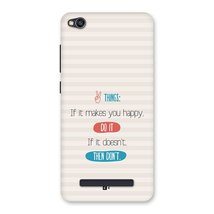 Think Then Back Case for Redmi 4A
