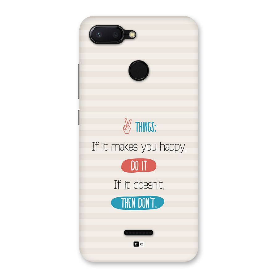 Think Then Back Case for Redmi 6