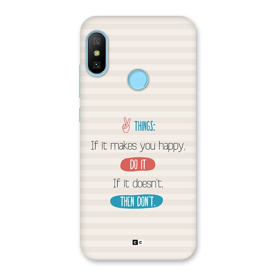 Think Then Back Case for Redmi 6 Pro
