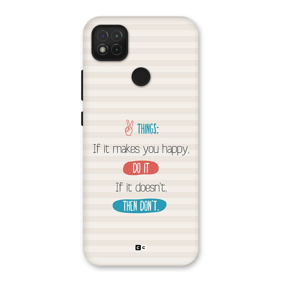 Think Then Back Case for Redmi 9 Activ