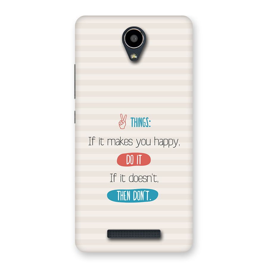 Think Then Back Case for Redmi Note 2