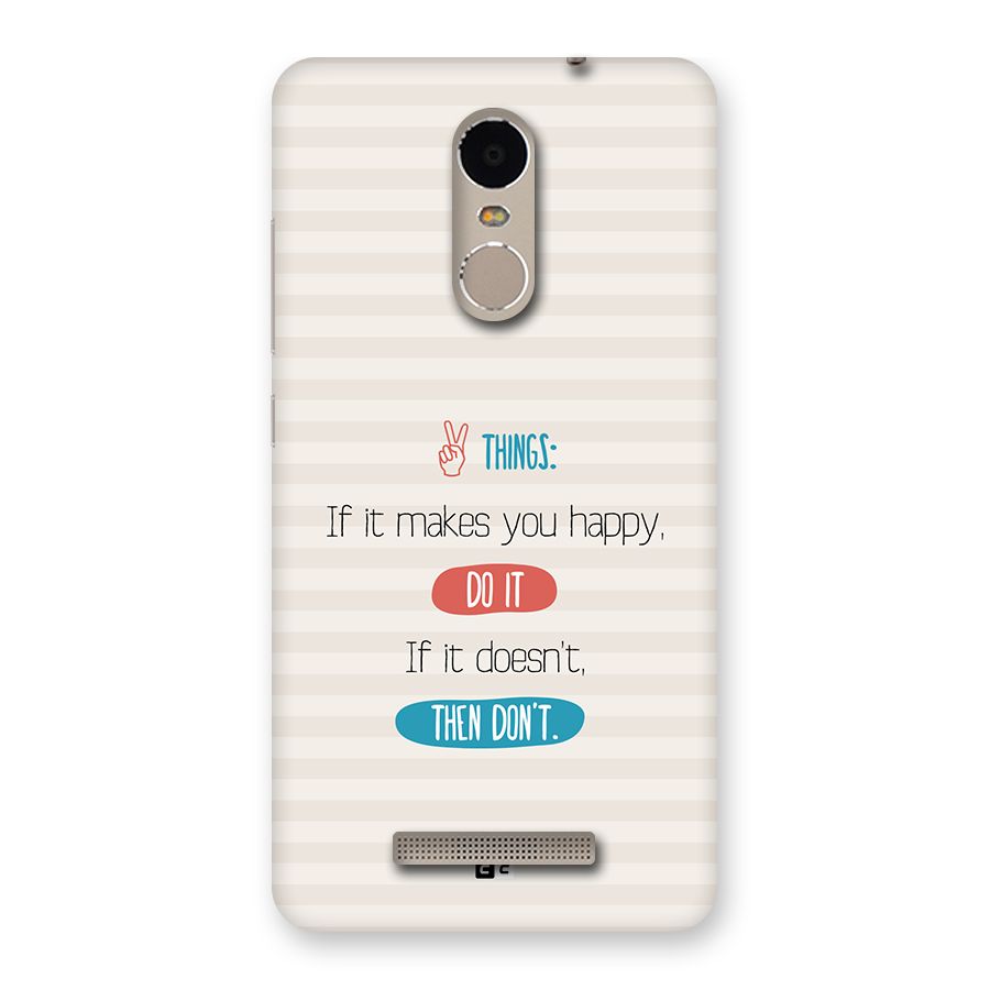 Think Then Back Case for Redmi Note 3