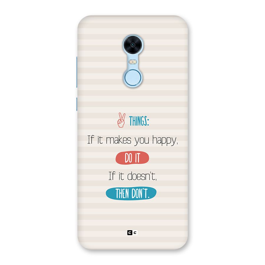 Think Then Back Case for Redmi Note 5