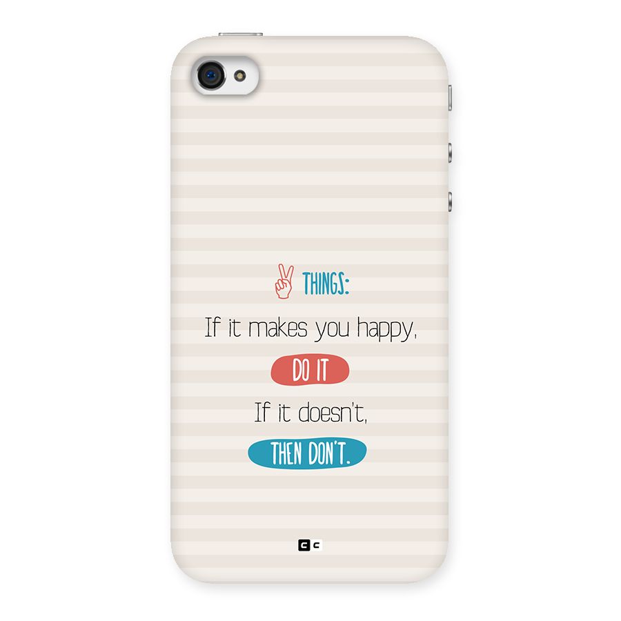 Think Then Back Case for iPhone 4 4s