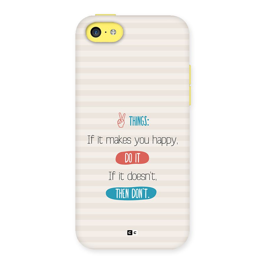 Think Then Back Case for iPhone 5C