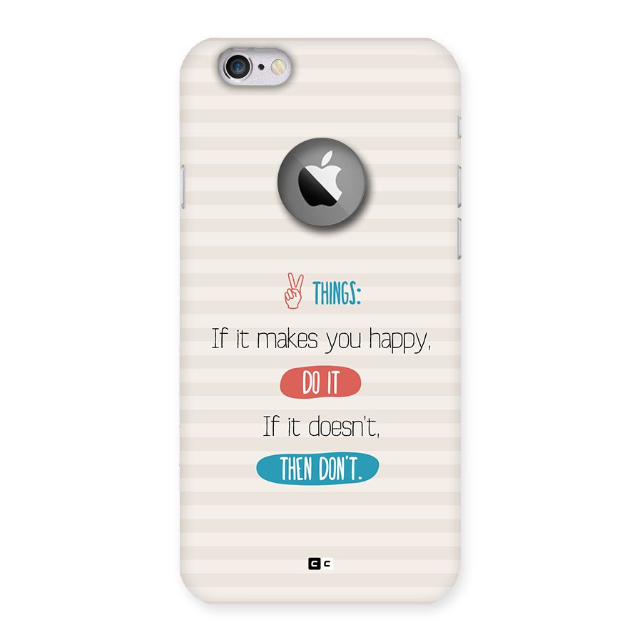 Think Then Back Case for iPhone 6 Logo Cut