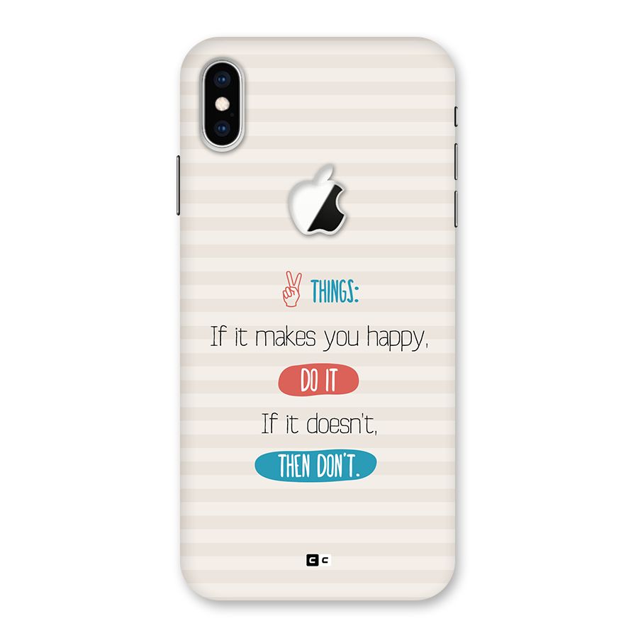 Think Then Back Case for iPhone XS Max Apple Cut