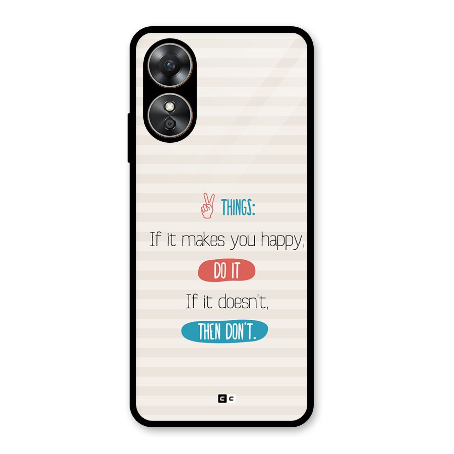 Think Then Glass Back Case for Oppo A17