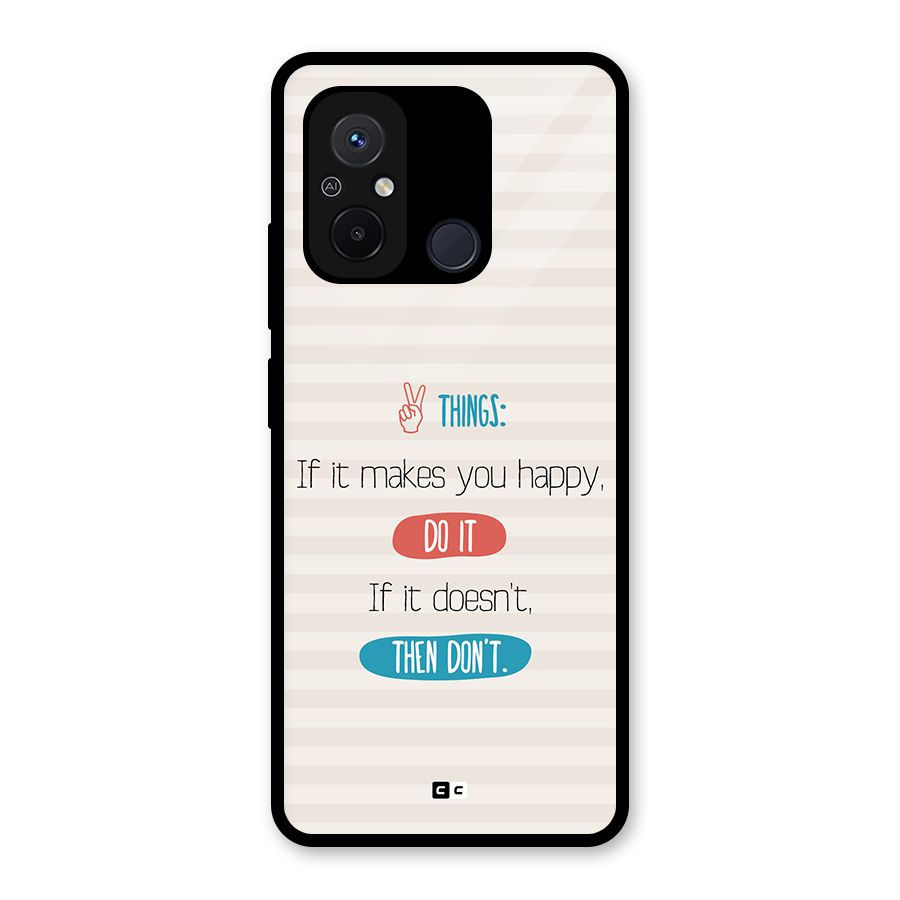 Think Then Glass Back Case for Redmi 12C