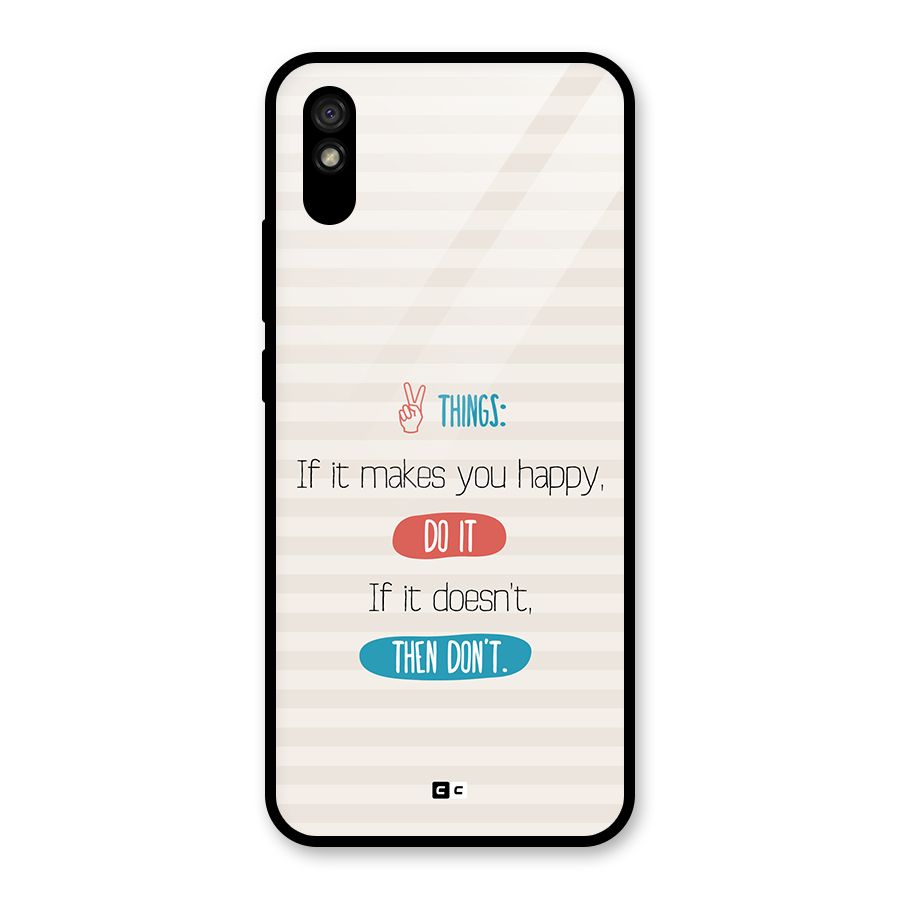 Think Then Glass Back Case for Redmi 9A