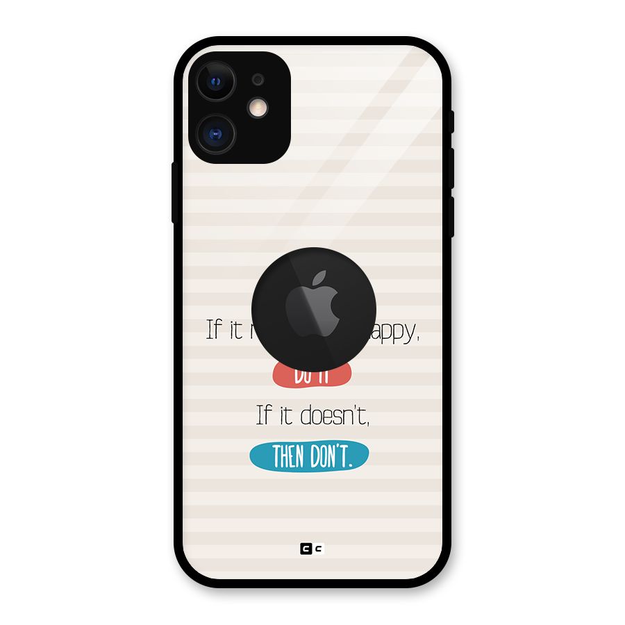 Think Then Glass Back Case for iPhone 11 Logo Cut