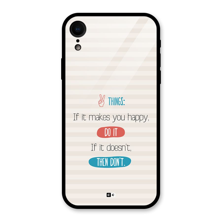 Think Then Glass Back Case for iPhone XR