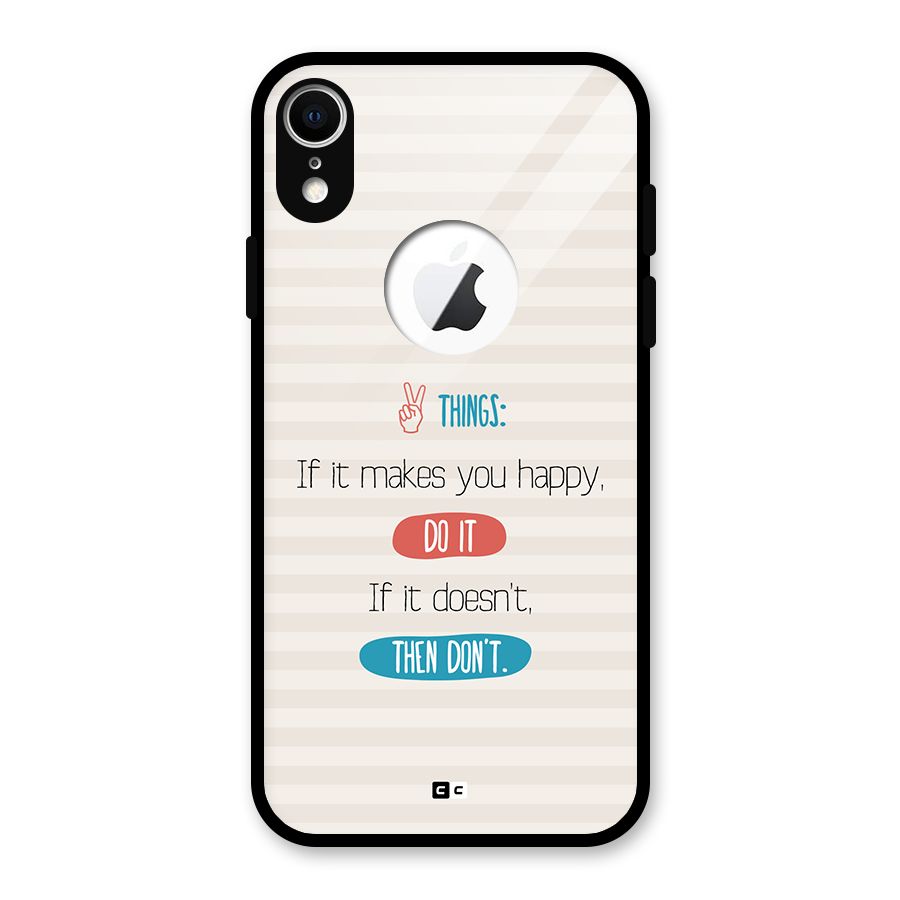 Think Then Glass Back Case for iPhone XR Logo Cut
