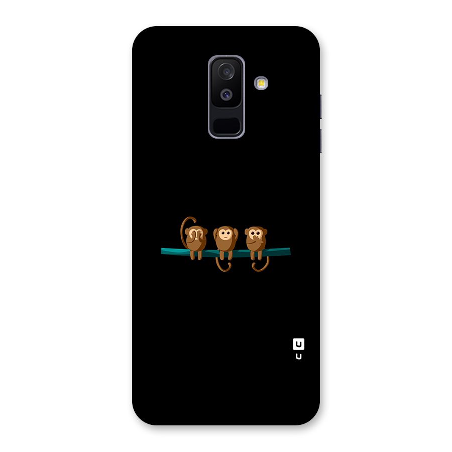 Three Cute Monkeys Back Case for Galaxy A6 Plus