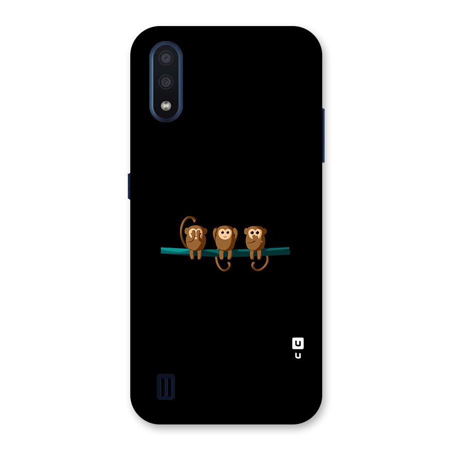 Three Cute Monkeys Back Case for Galaxy M01