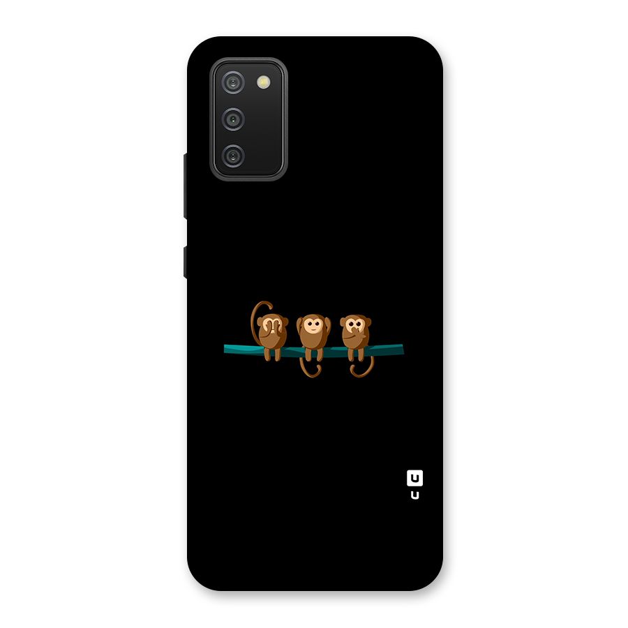 Three Cute Monkeys Back Case for Galaxy M02s