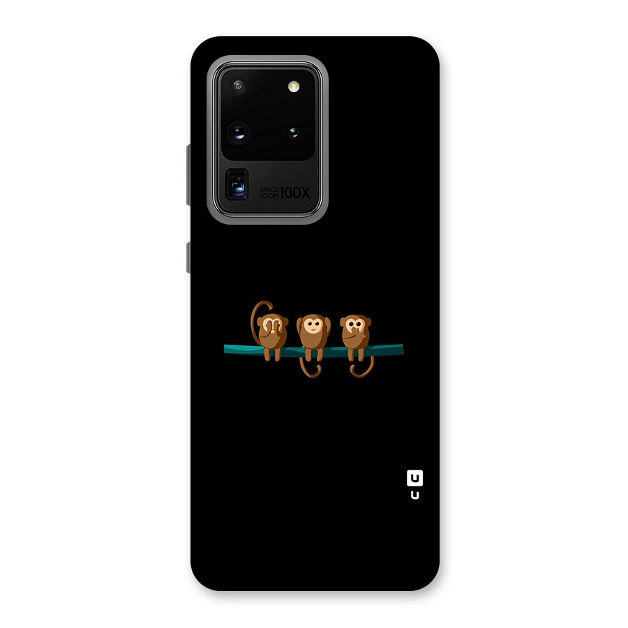 Three Cute Monkeys Back Case for Galaxy S20 Ultra