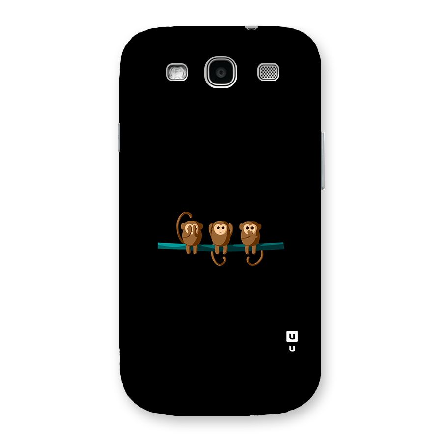Three Cute Monkeys Back Case for Galaxy S3