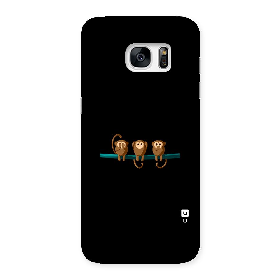 Three Cute Monkeys Back Case for Galaxy S7 Edge