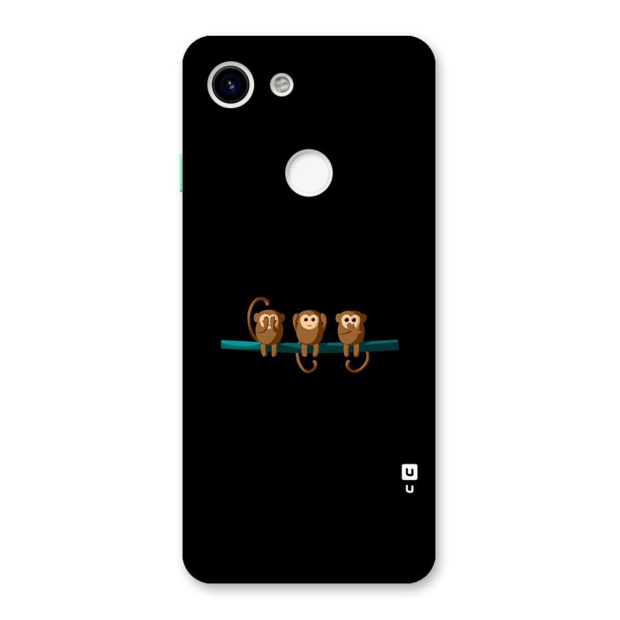 Three Cute Monkeys Back Case for Google Pixel 3
