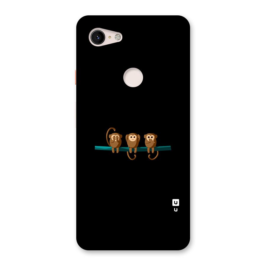 Three Cute Monkeys Back Case for Google Pixel 3 XL