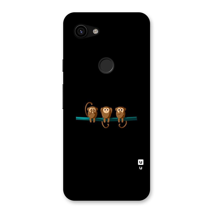 Three Cute Monkeys Back Case for Google Pixel 3a