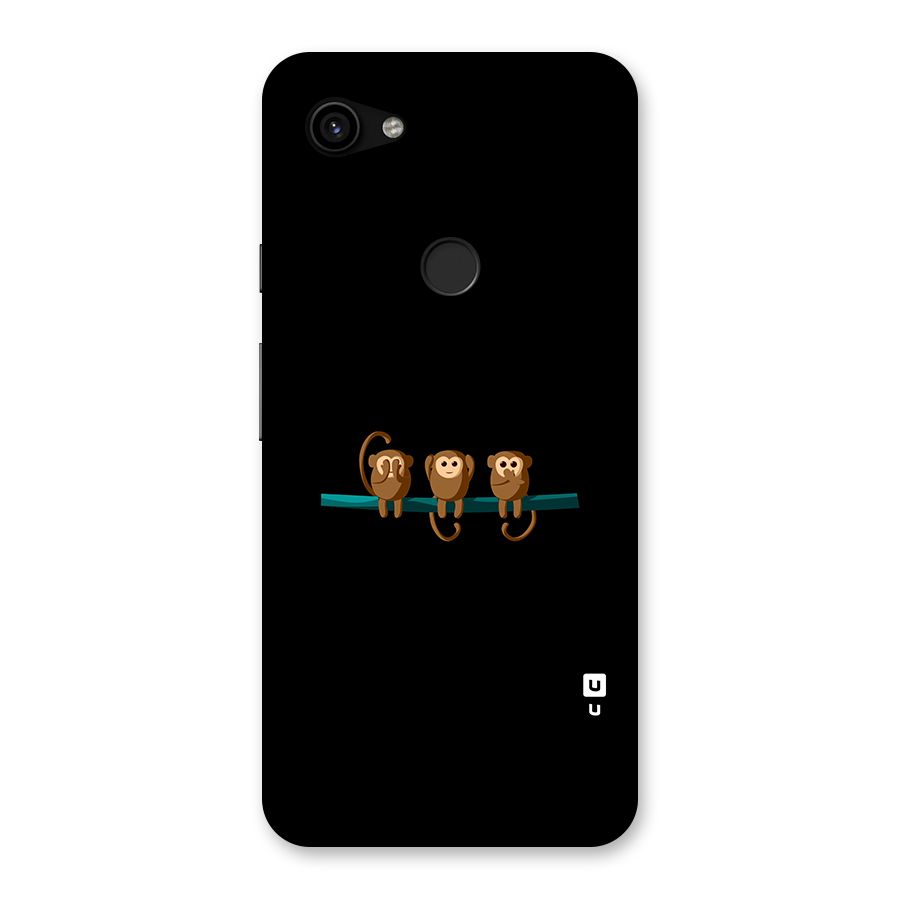 Three Cute Monkeys Back Case for Google Pixel 3a XL