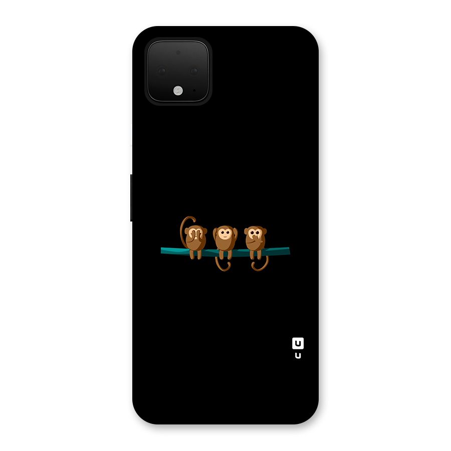 Three Cute Monkeys Back Case for Google Pixel 4 XL