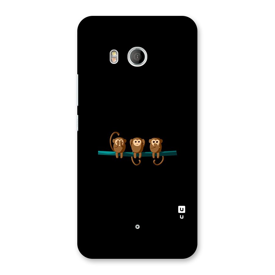 Three Cute Monkeys Back Case for HTC U11