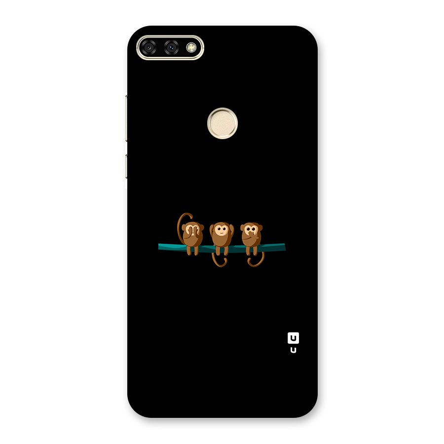 Three Cute Monkeys Back Case for Honor 7A