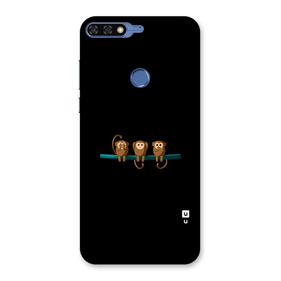 Three Cute Monkeys Back Case for Honor 7C