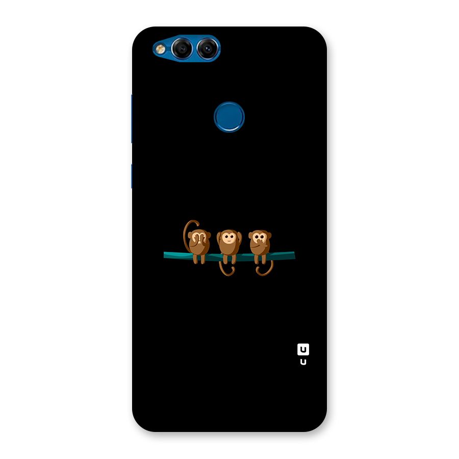 Three Cute Monkeys Back Case for Honor 7X