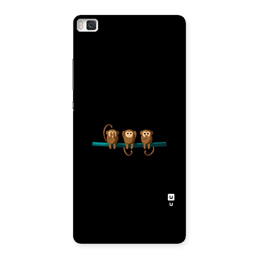 Three Cute Monkeys Back Case for Huawei P8