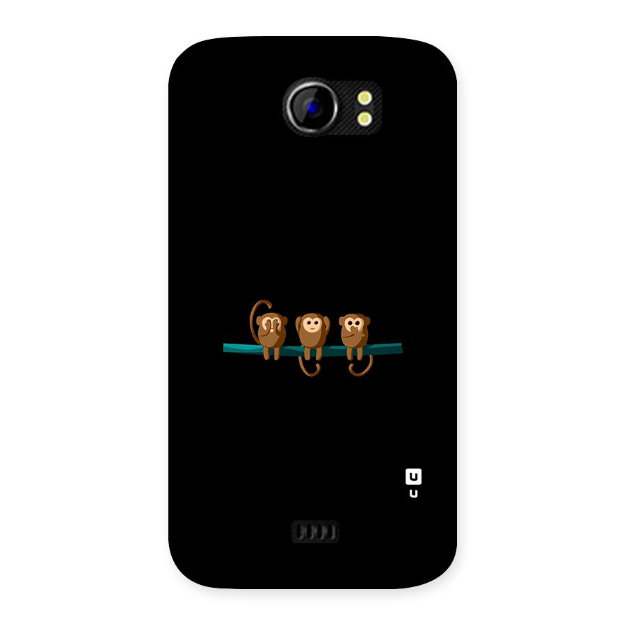 Three Cute Monkeys Back Case for Micromax Canvas 2 A110