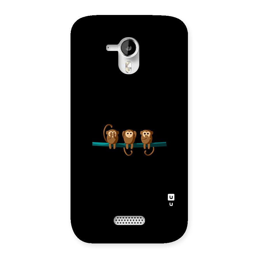 Three Cute Monkeys Back Case for Micromax Canvas HD A116