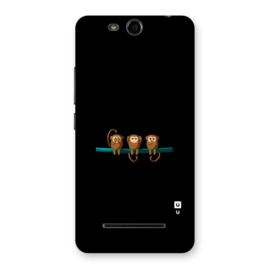 Three Cute Monkeys Back Case for Micromax Canvas Juice 3 Q392