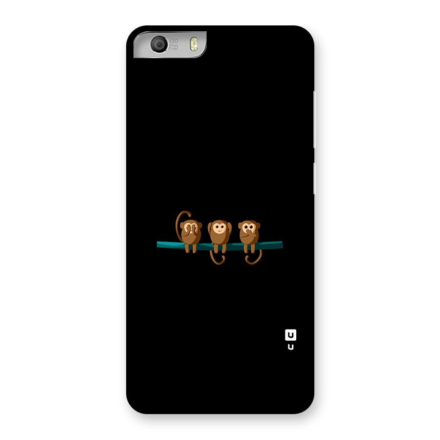 Three Cute Monkeys Back Case for Micromax Canvas Knight 2