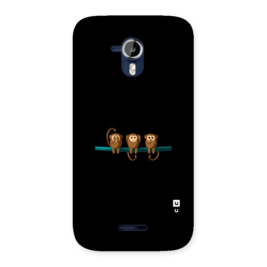 Three Cute Monkeys Back Case for Micromax Canvas Magnus A117
