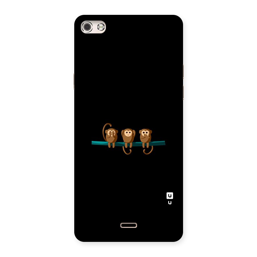 Three Cute Monkeys Back Case for Micromax Canvas Silver 5