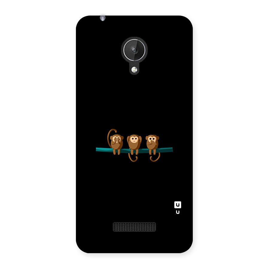 Three Cute Monkeys Back Case for Micromax Canvas Spark Q380