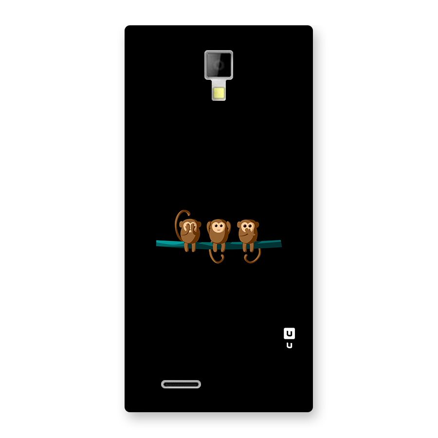 Three Cute Monkeys Back Case for Micromax Canvas Xpress A99