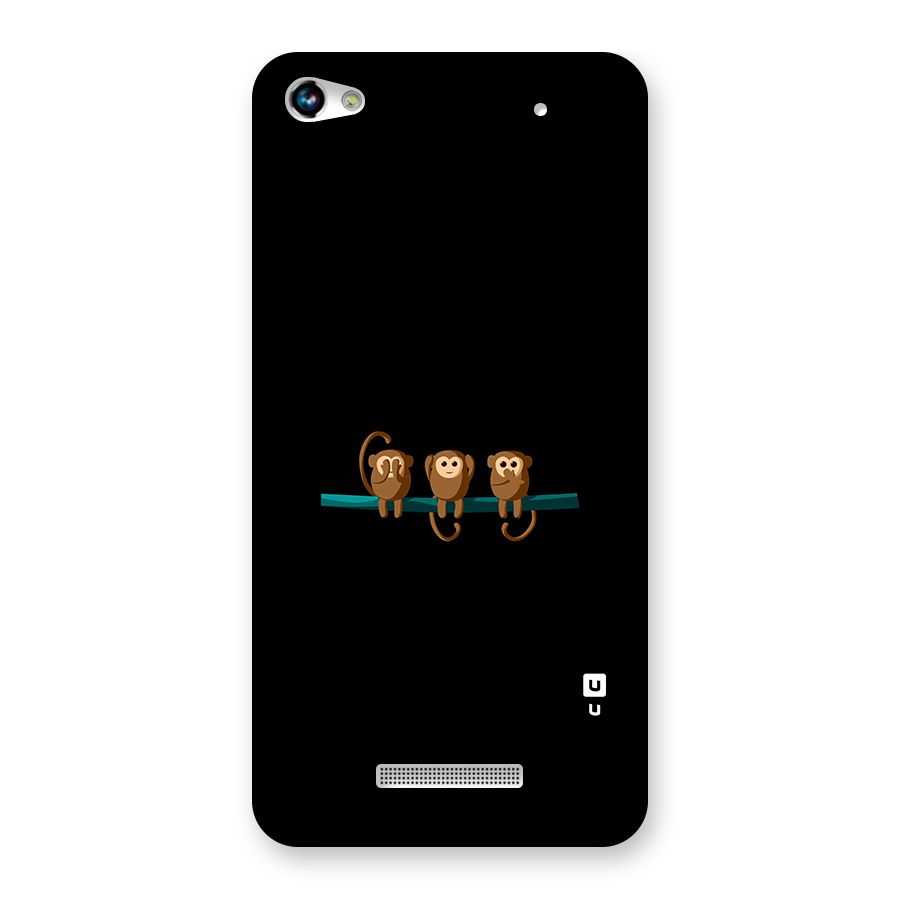 Three Cute Monkeys Back Case for Micromax Hue 2
