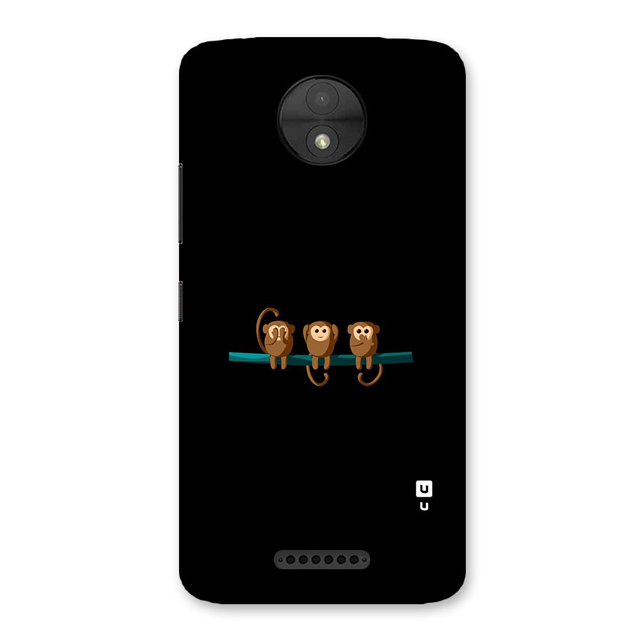 Three Cute Monkeys Back Case for Moto C