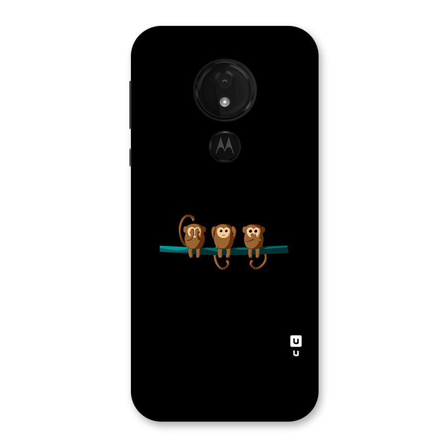 Three Cute Monkeys Back Case for Moto G7 Power