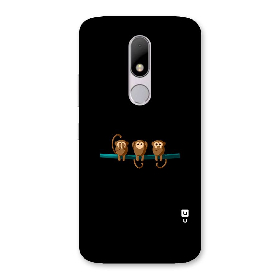 Three Cute Monkeys Back Case for Moto M