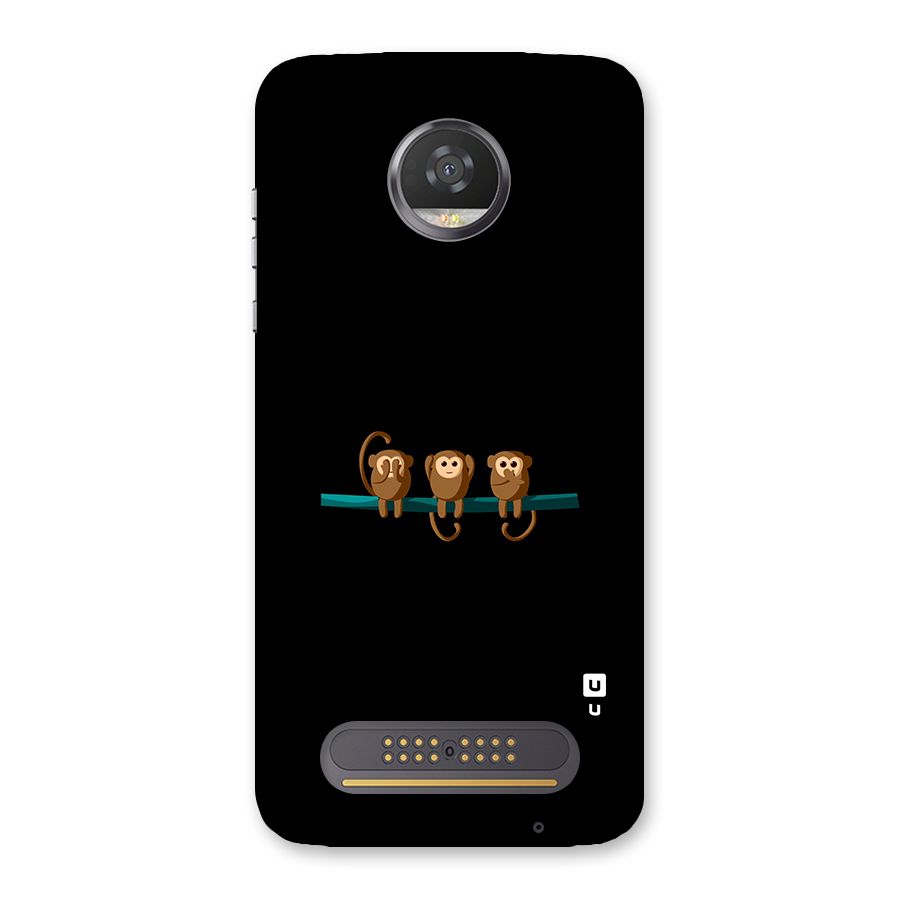 Three Cute Monkeys Back Case for Moto Z2 Play