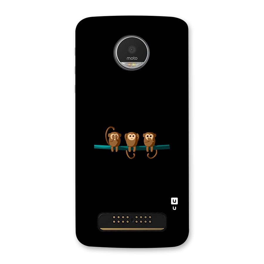 Three Cute Monkeys Back Case for Moto Z Play
