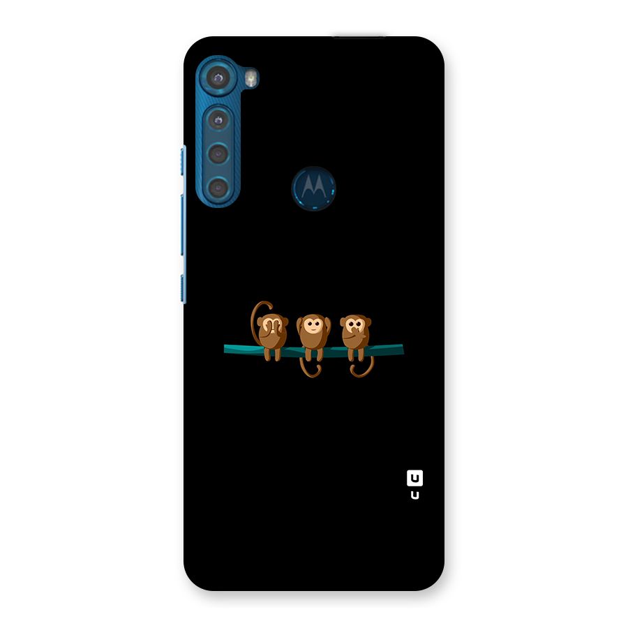 Three Cute Monkeys Back Case for Motorola One Fusion Plus