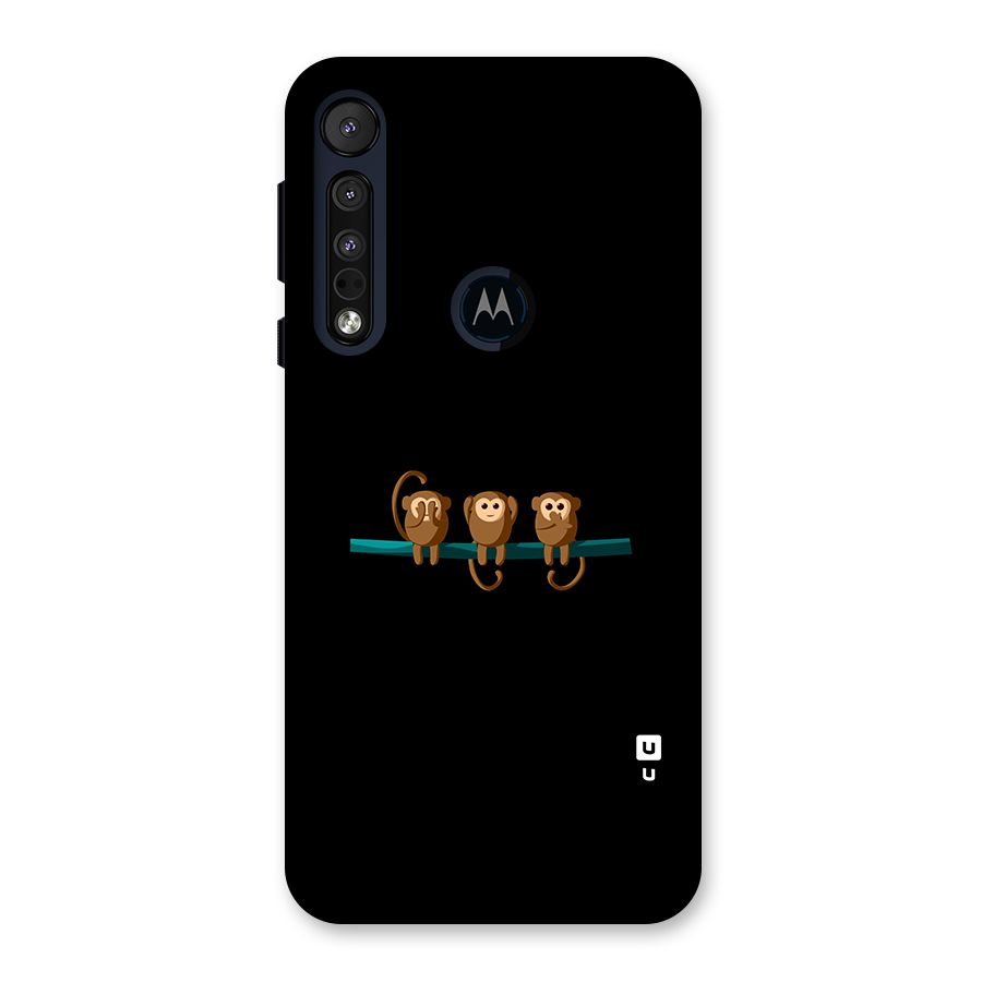 Three Cute Monkeys Back Case for Motorola One Macro