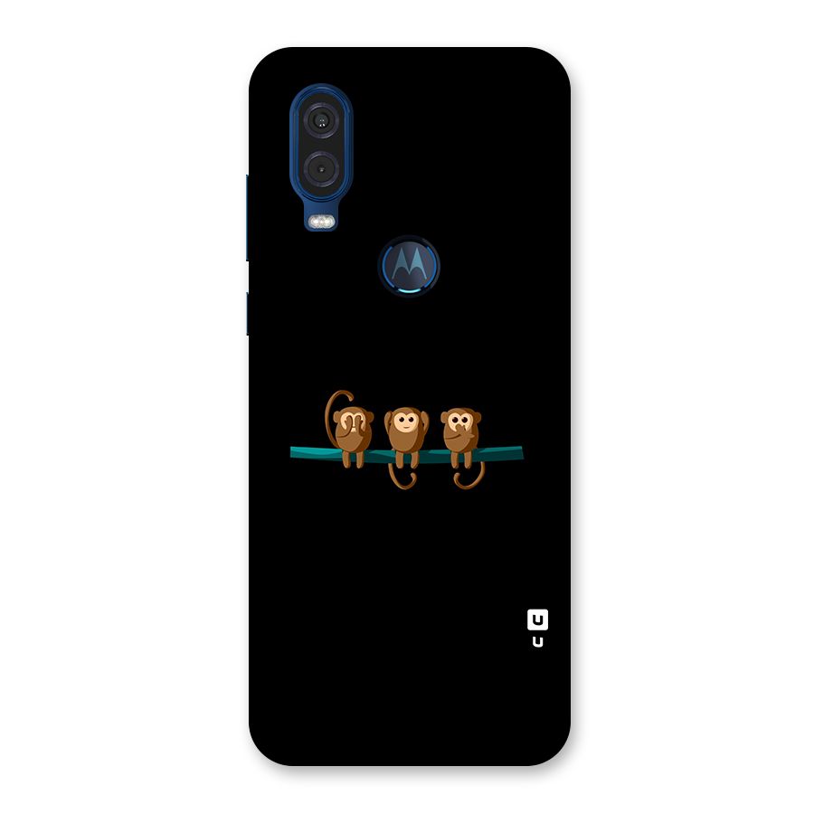 Three Cute Monkeys Back Case for Motorola One Vision